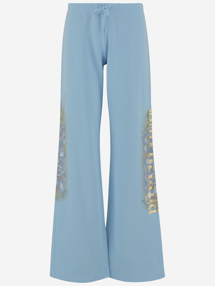 Cotton Tacky Jogging Pants Light Blue Trousers