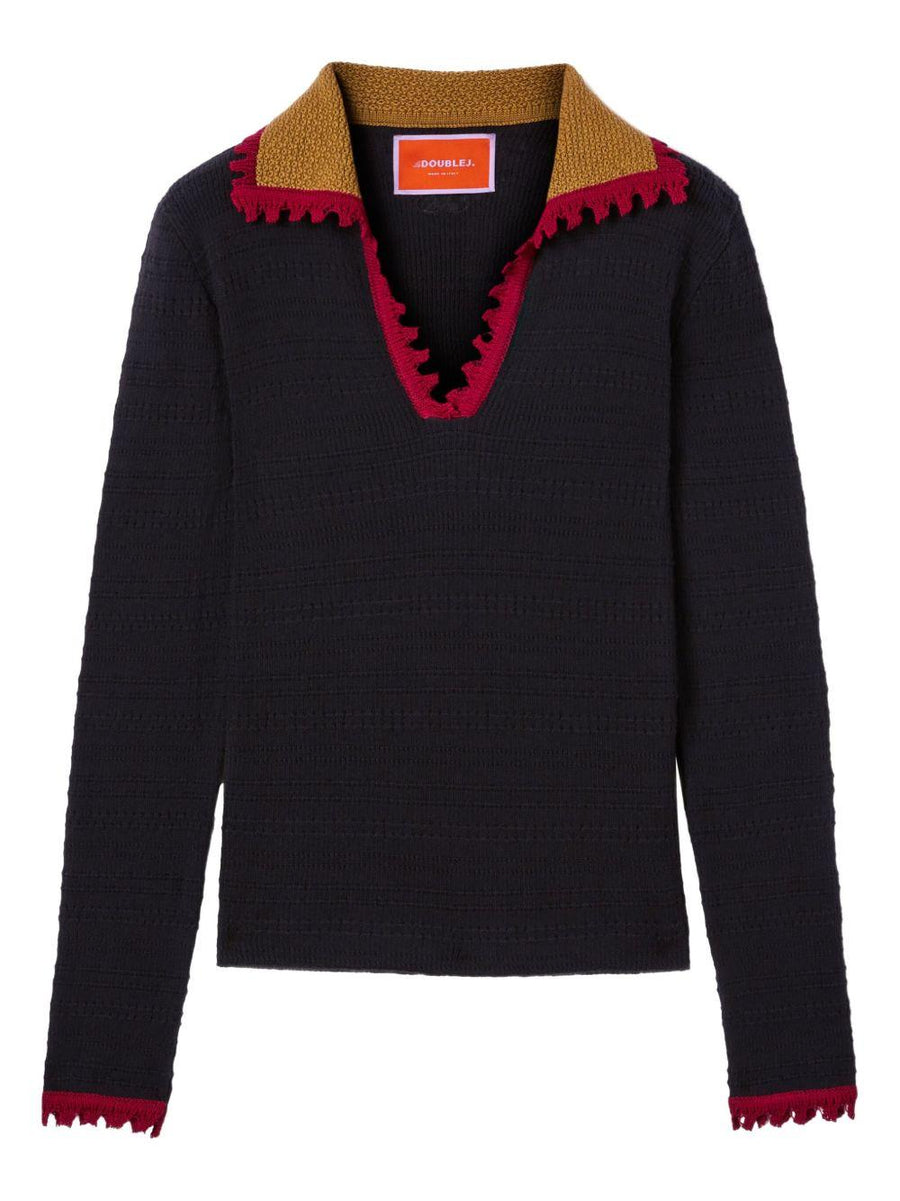 Knit Sweater V-Neck Black
