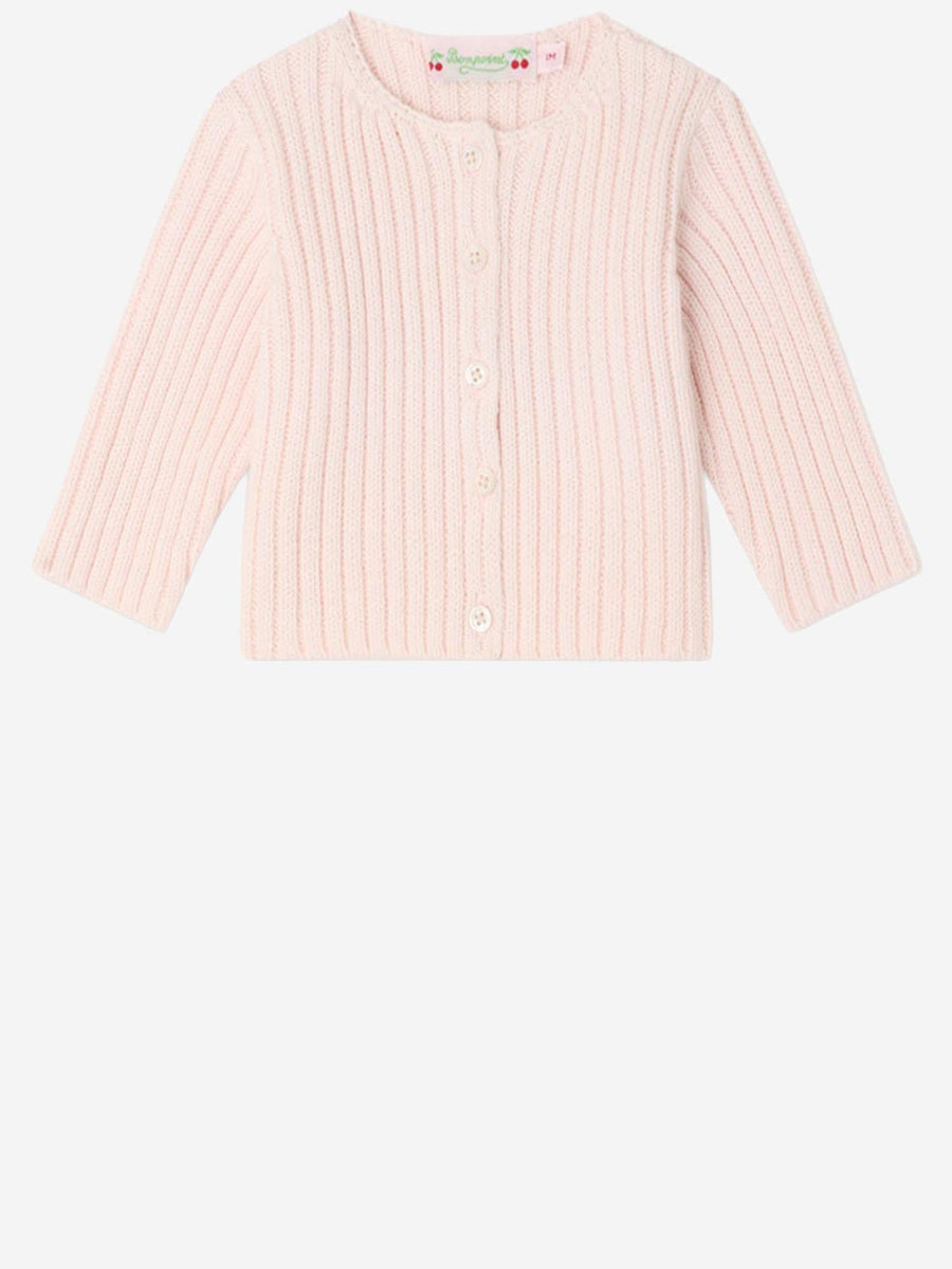 Cardigan Cashmere Blend Pink Cotton