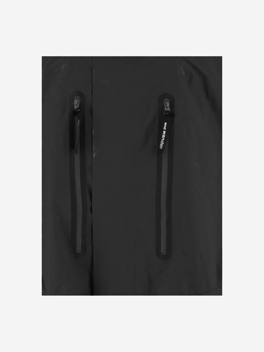 Technical Hooded Jacket With Pockets Black Nylon
