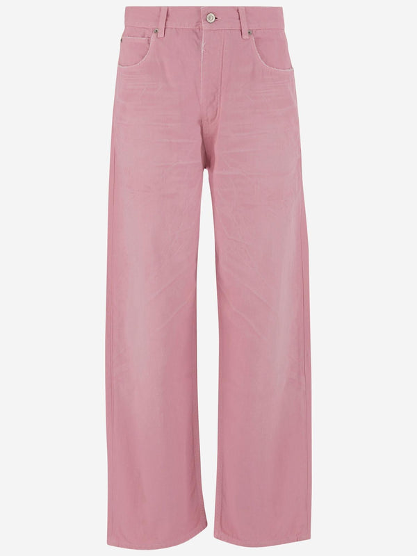 Cotton Denim Jeans Pink