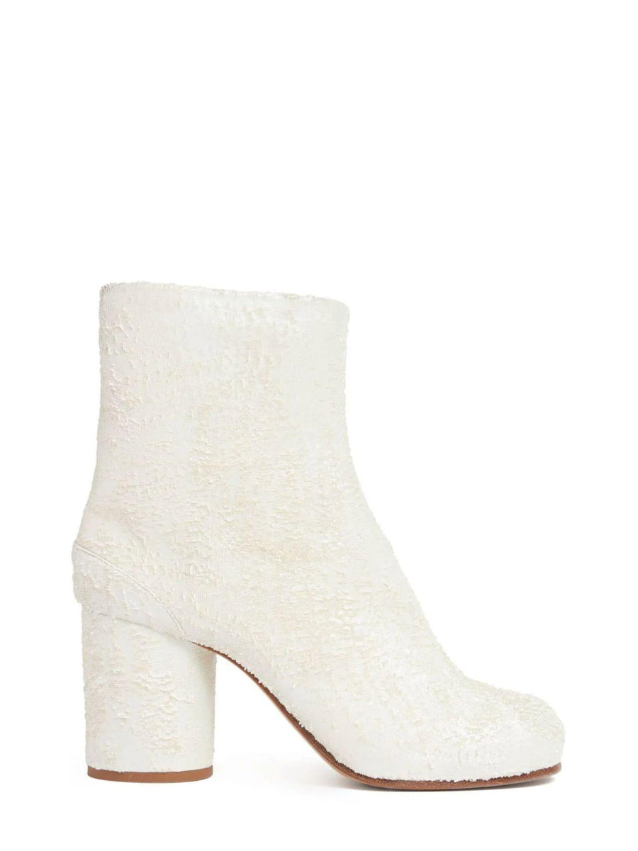 Boots Tabi White Leather Ovine