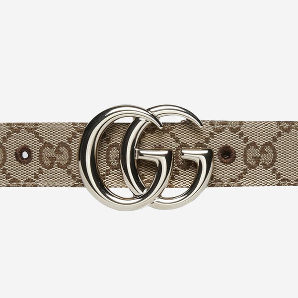 Gg Marmont Thin Belt Beige Polyester