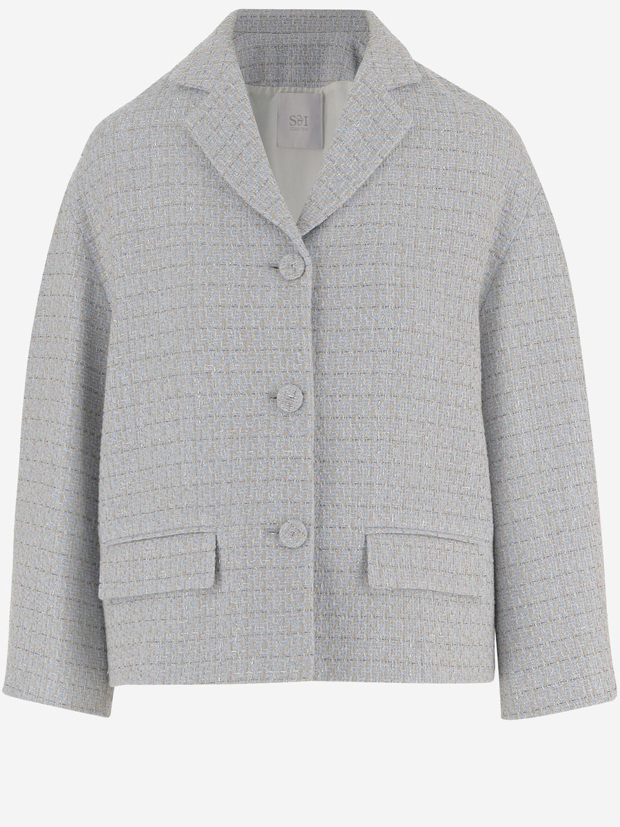 Cotton Blend Jacket Light Blue