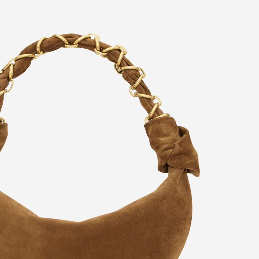 Mini Hobo Bag Amalia Suede Brown Shoulder