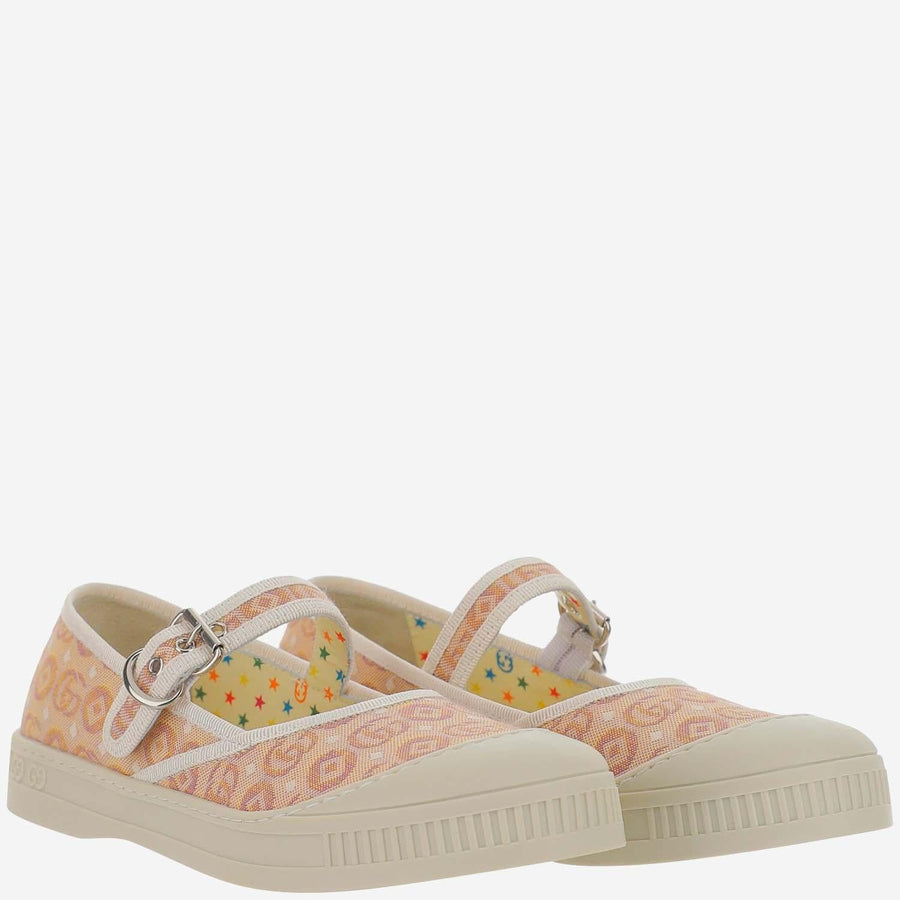 Sandals With Gg Pattern Beige Cotton