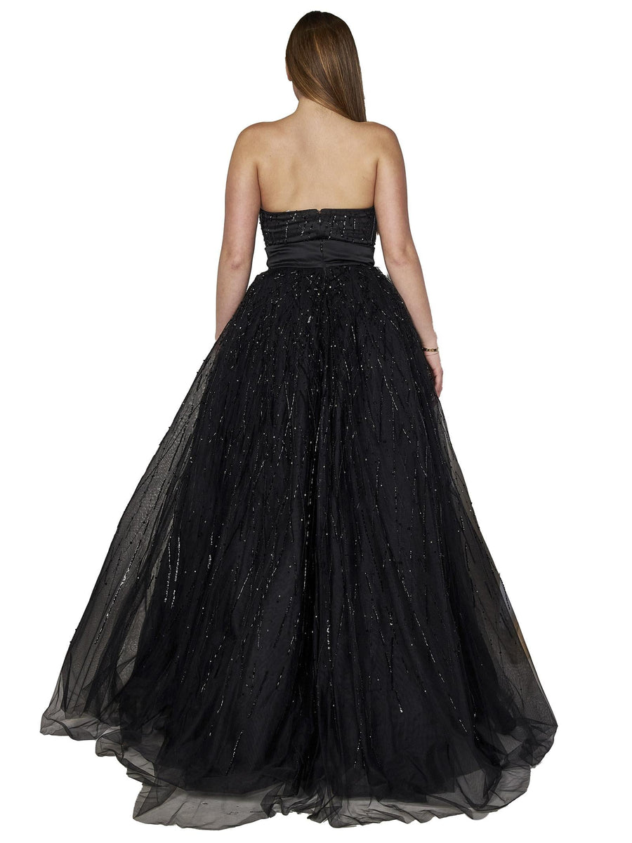 Long Dress Black Acetate
