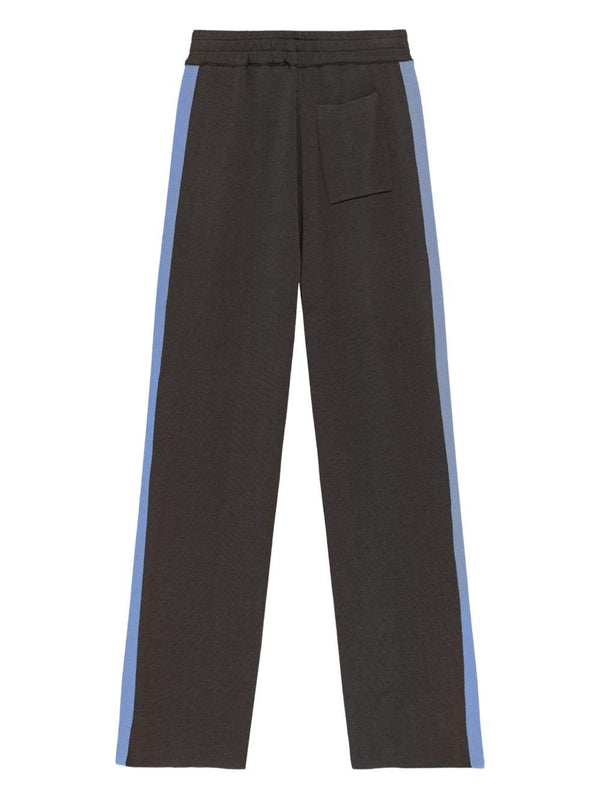 Trousers With Side Stripes Grey Viscose