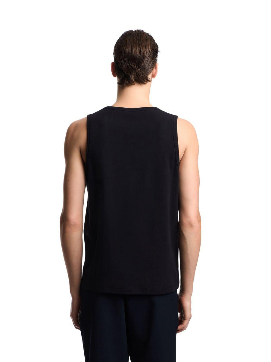 Sleeveless Top Black Cotton Tops