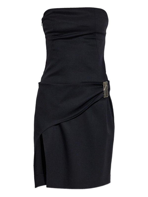 Mini Dress Black Virgin Wool