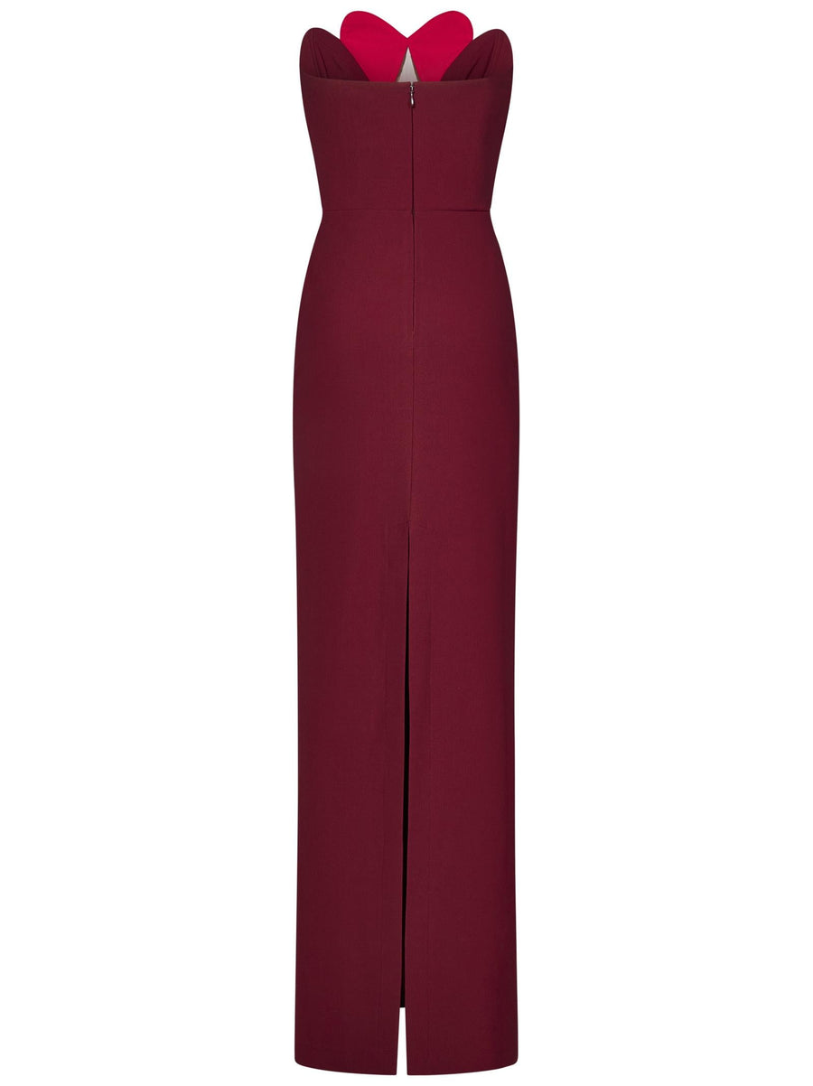 Long Dress Burgundy Viscose