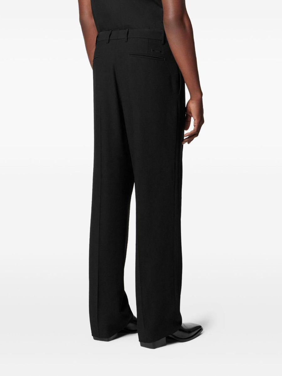 Trousers With Gold-Toned Buckle Black Viscose