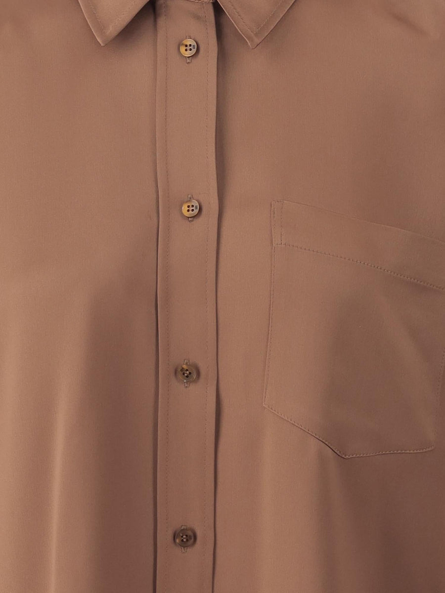 Satin Shirt Audrey Brown Acetate