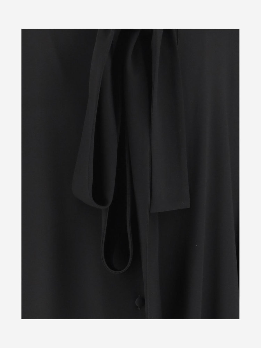 Silk Georgette Blouse With Lavalliere Collar Black Knitwear