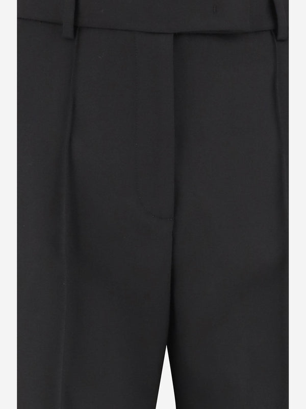 Pants Wool And Lyocell Black Trousers