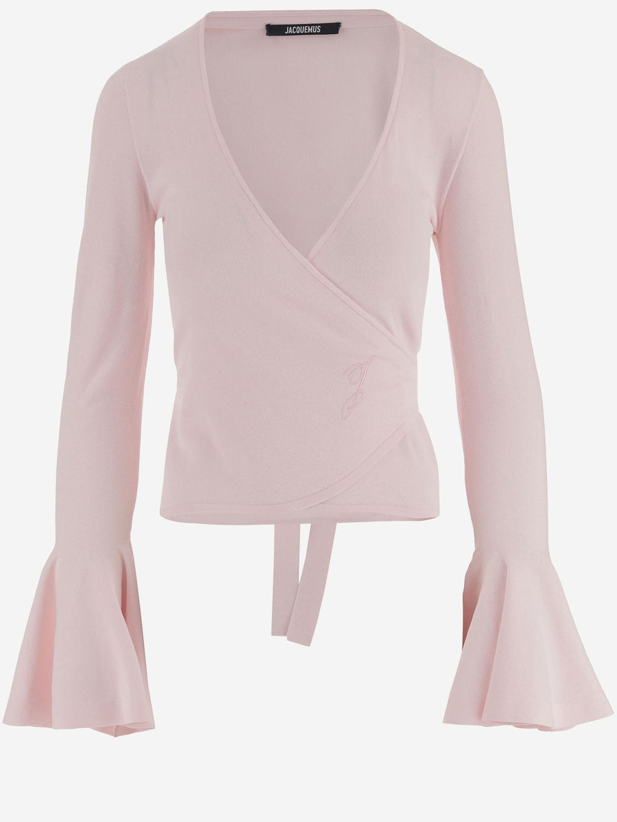 Long-Sleeved Sweater Paysan Pink Viscose
