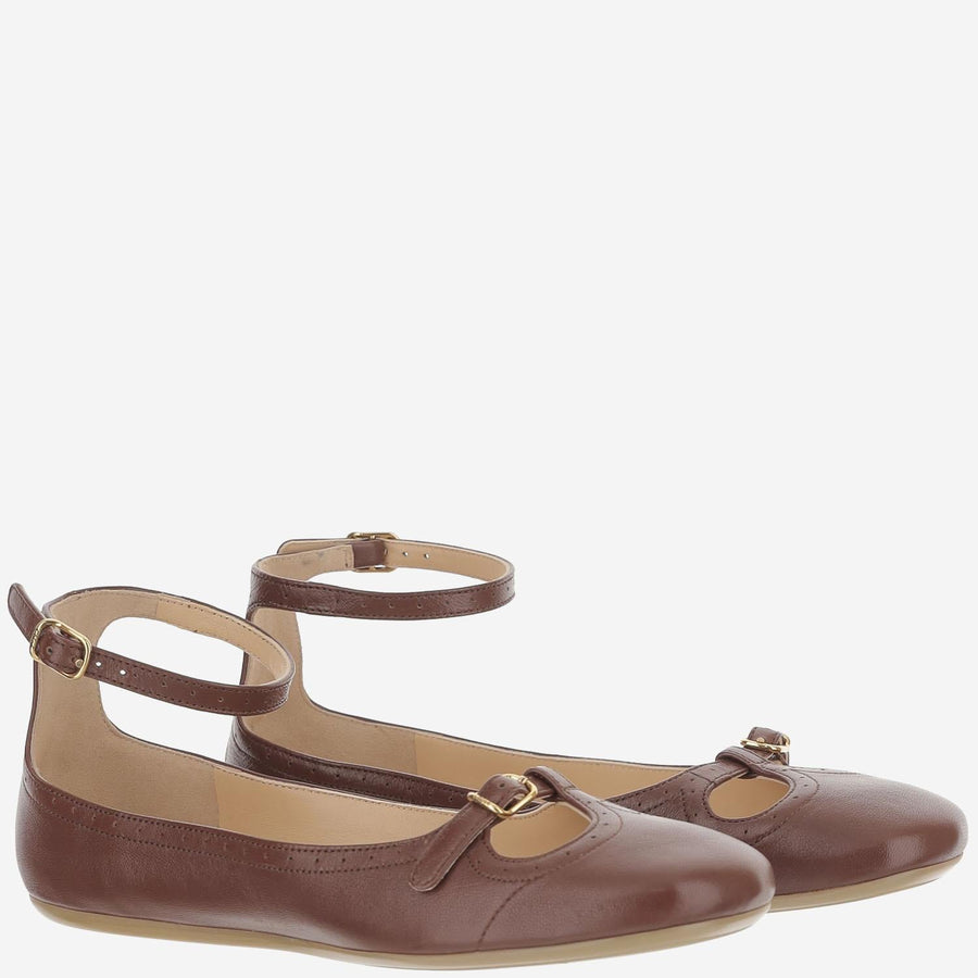Ballerina Flats Misty Leather Brown