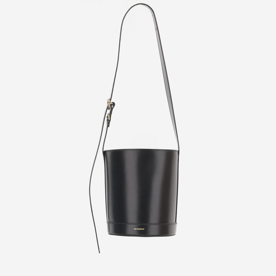 Leather Bucket Bag Black Calfskin Shoulder