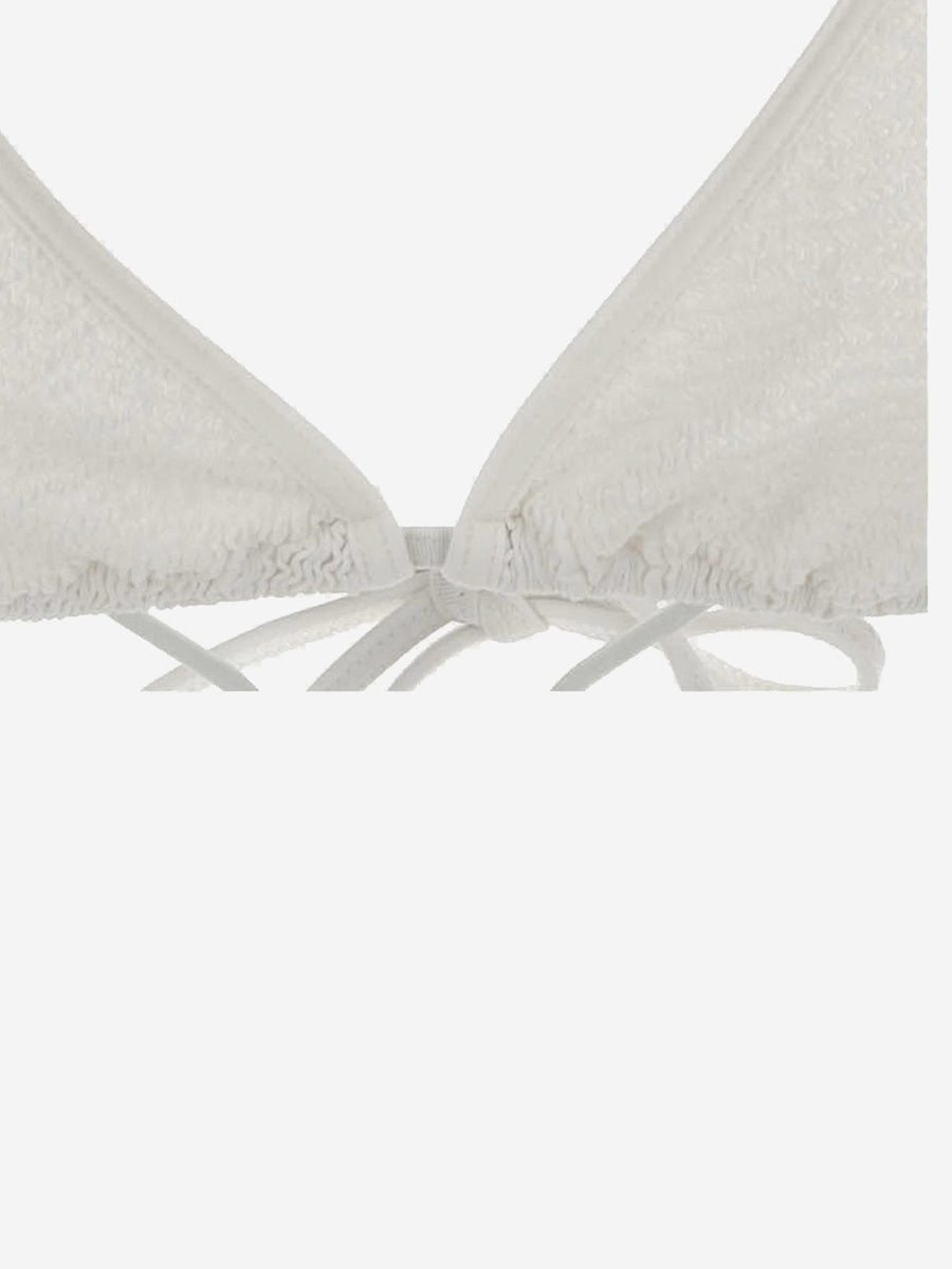 Bikini Top White Polyamide Elastane Swimwear