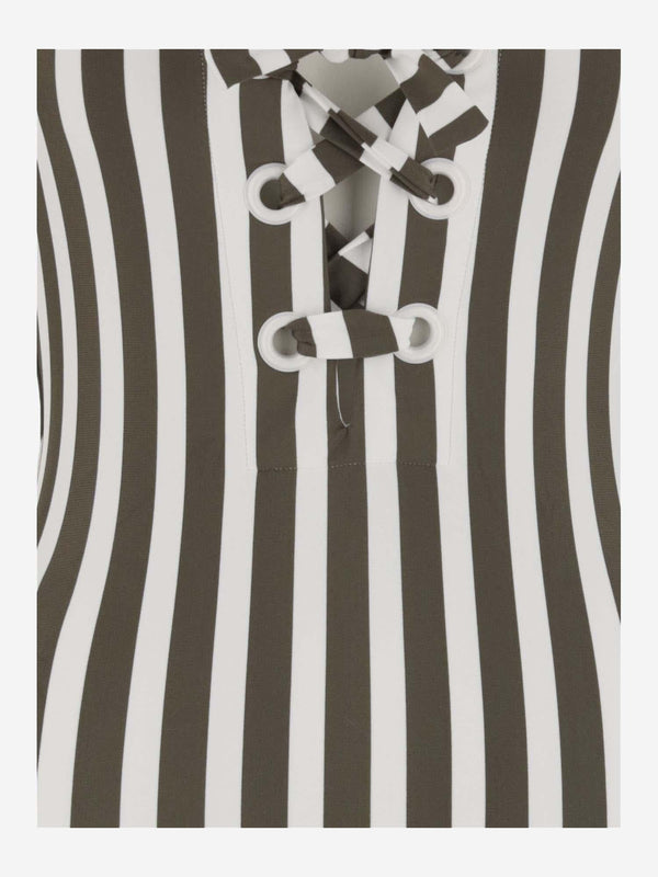 One-Piece Swimsuit Striped Stretch Nylon Multicolour Polyamide Swimwear