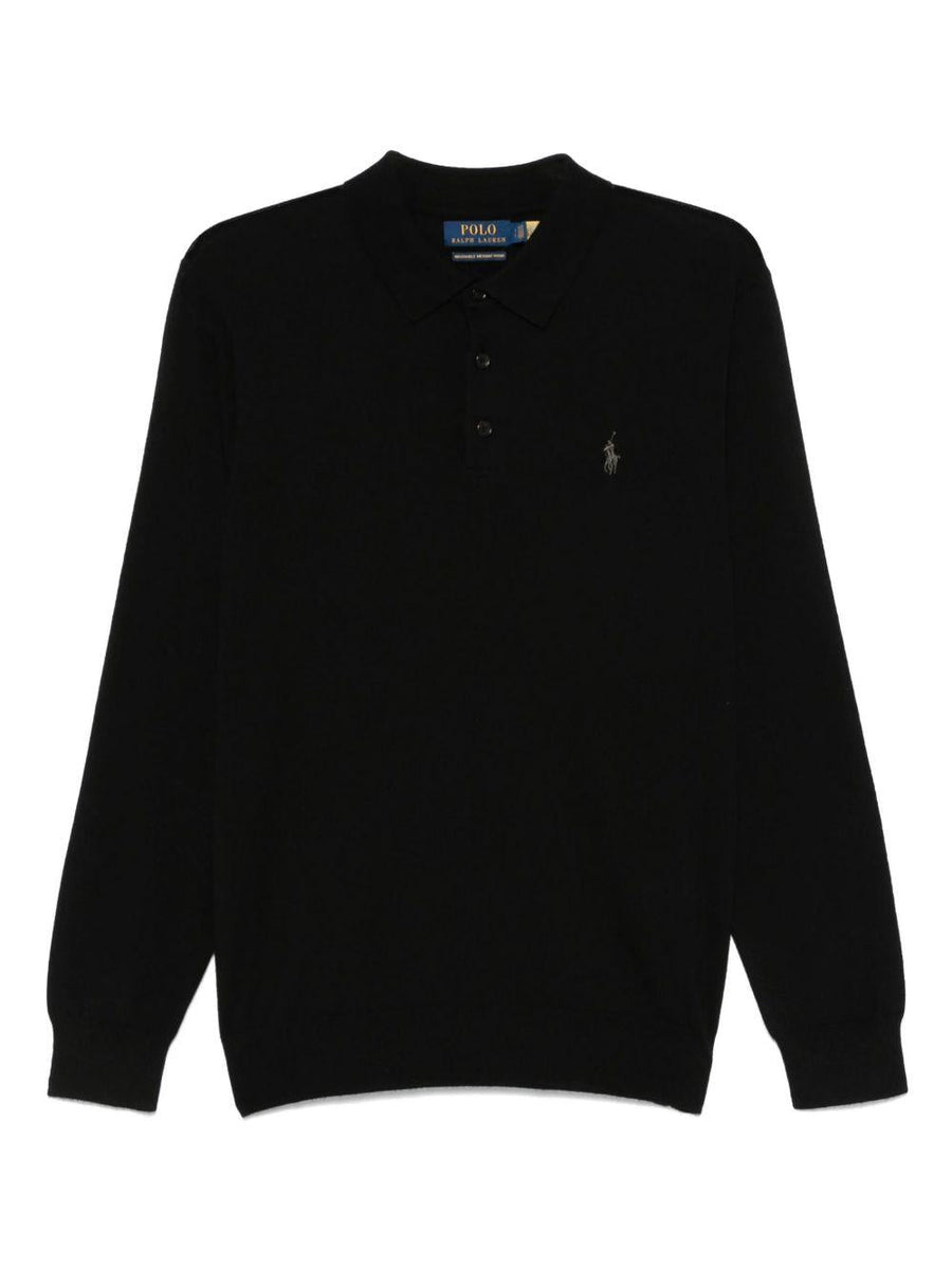 Polo Sweater Black Wool