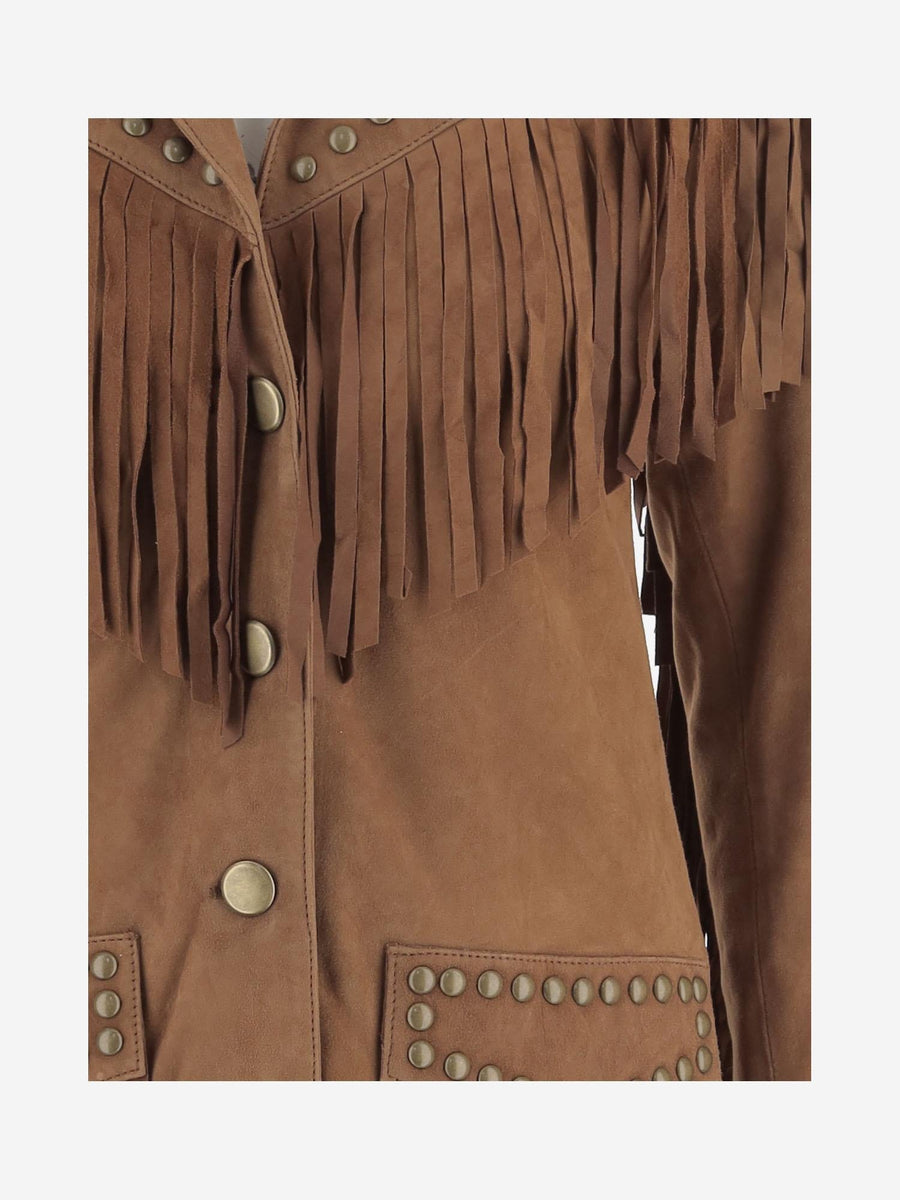 Jacket Suede Fringed Caramel Leather