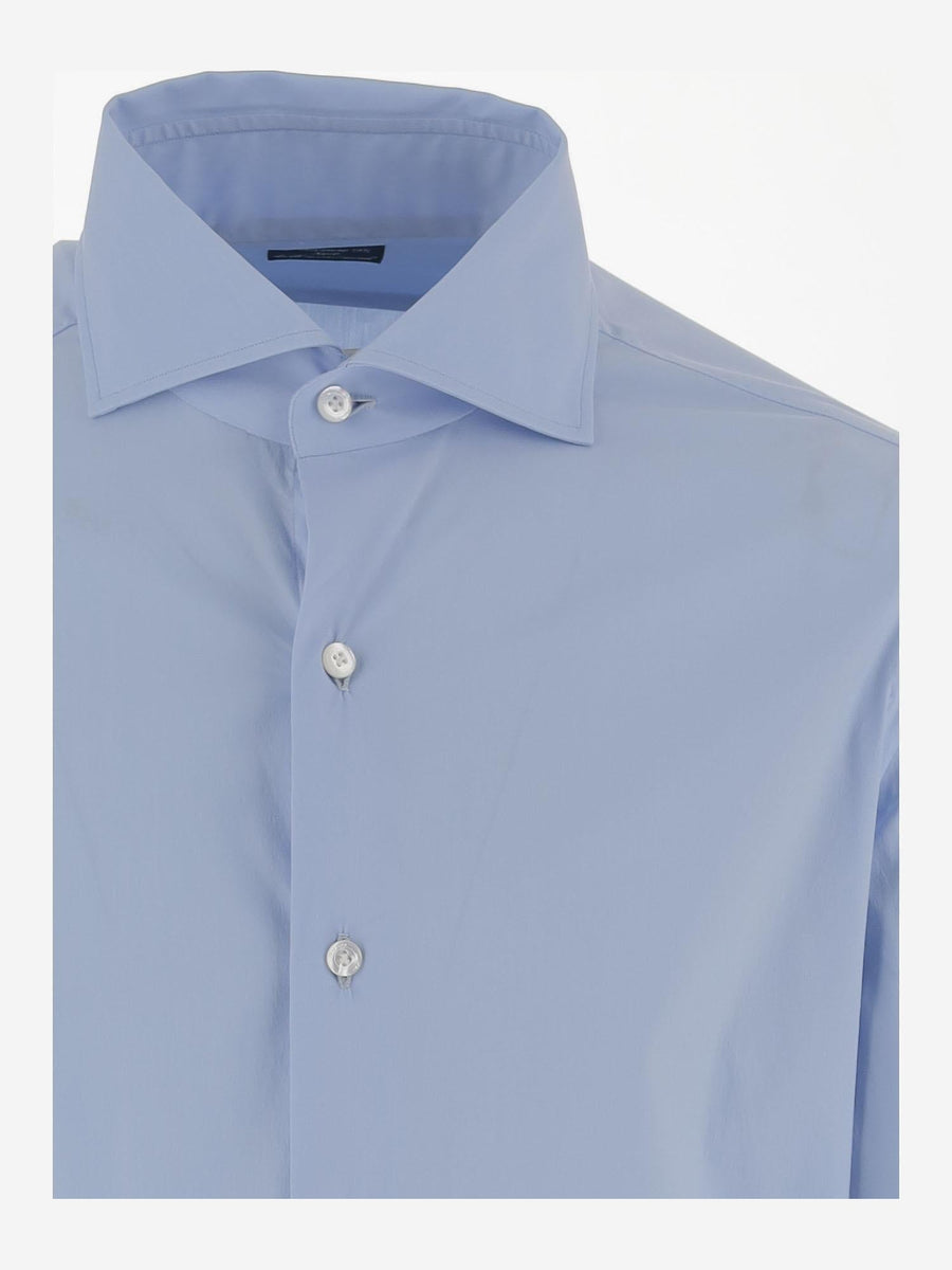 Shirt Stretch Cotton Blend Light Blue