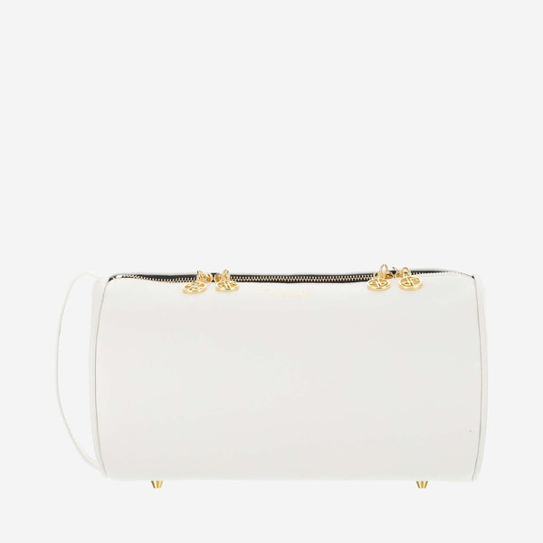 Patou Eco Leather Barrel Bag White Polyurethane Shoulder