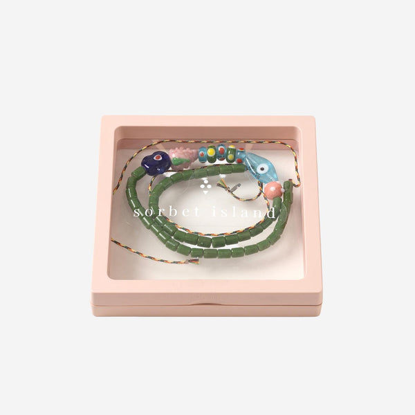 Necklace Mixed Glass Beads Multicolour Glass/fabric