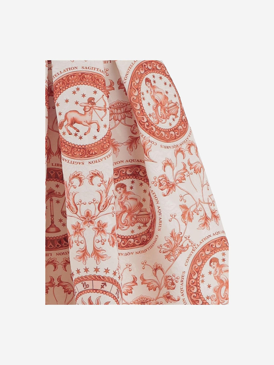Flared Skirt Red Polyester