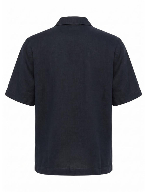 Shirt Short-Sleeve Linen Blue
