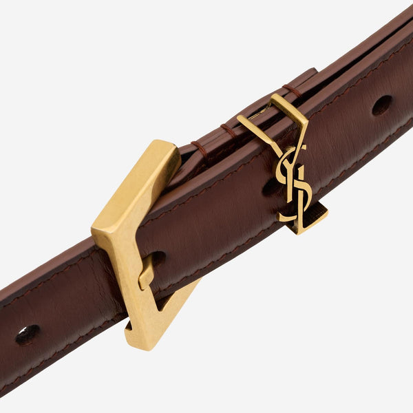 Leather Belt Cassandre Brown Calfskin