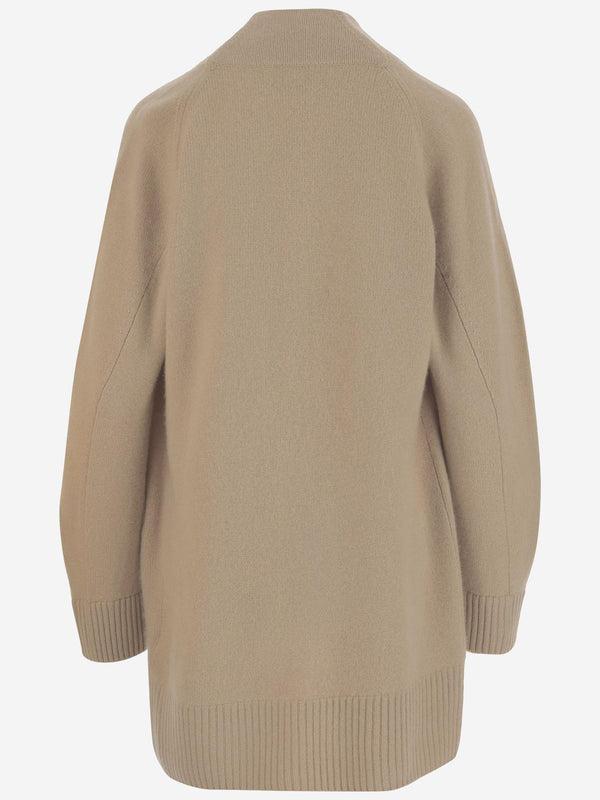 Cardigan Open-Front Cashmere Beige
