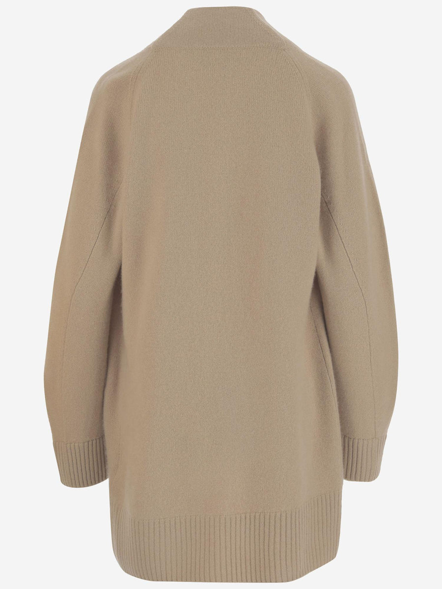 Cardigan Open-Front Cashmere Beige