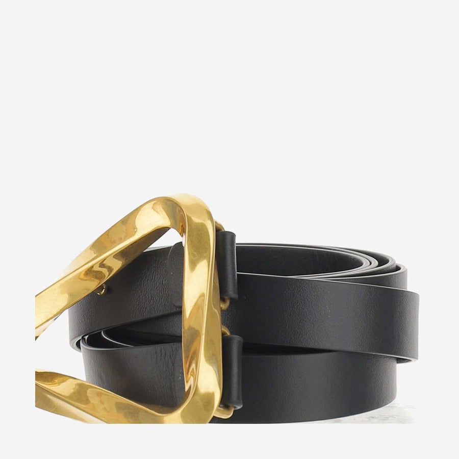 Belt Grasp Black Leather Calfskin