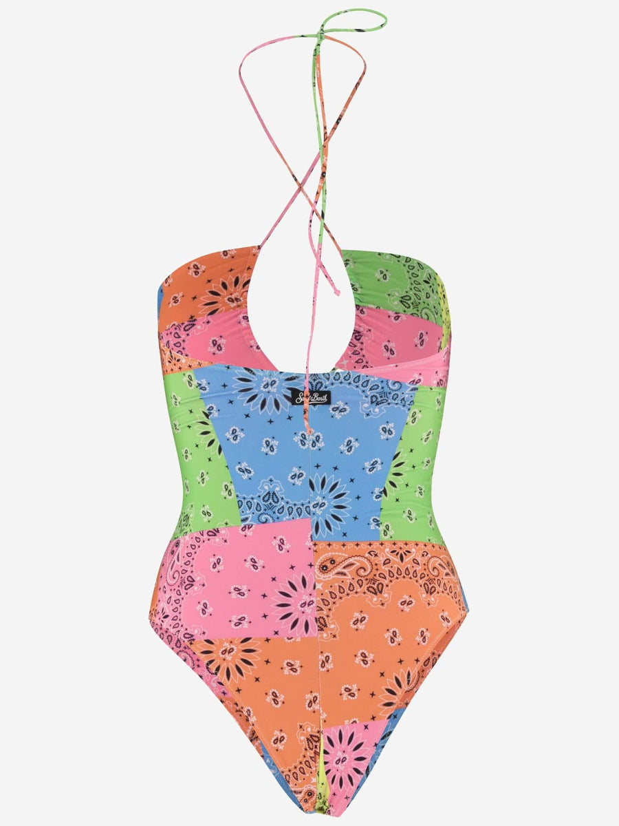 One-Piece Swimsuit Bandana Print Multicolour Polyamide Swimwear