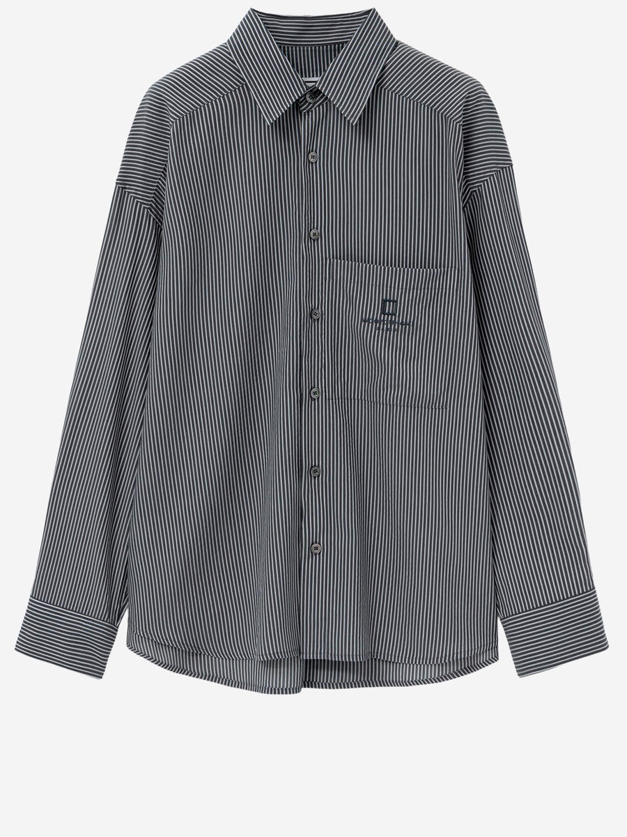 Cotton-Blend Striped Shirt Multicolour Cupro