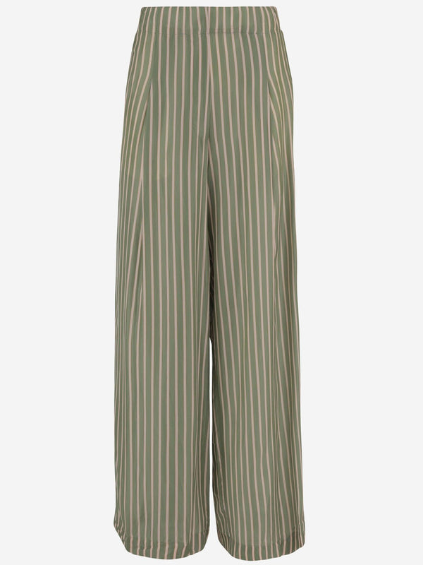 Trousers Striped Cupro Green