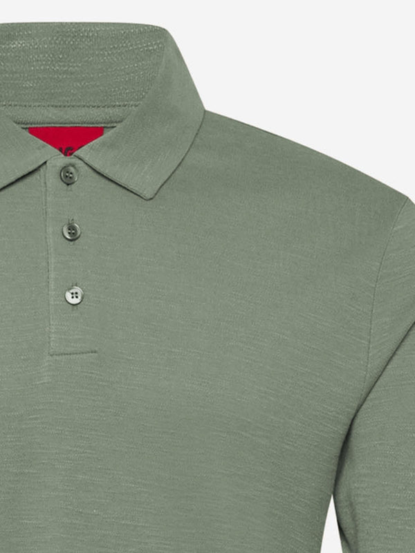 Polo Shirt Linen-Blend Light Green Cly