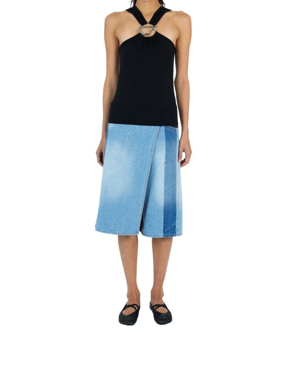 Top Halterneck Black Cotton Tops