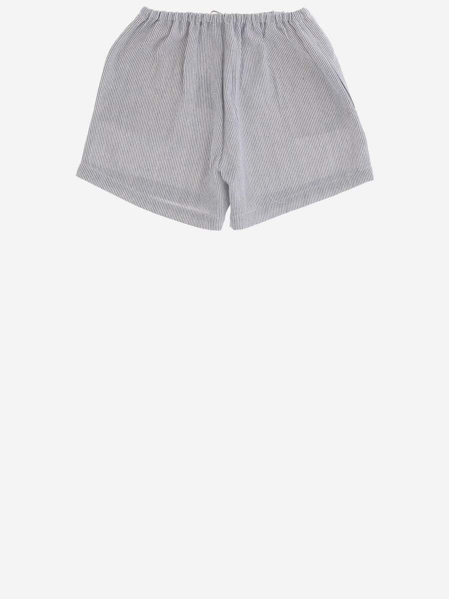 Short Pants Striped Cotton Blend Navy
