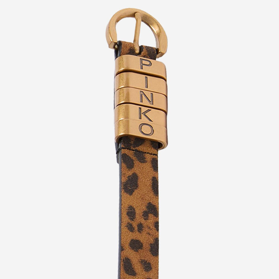 Suede Leather Belt With Logo