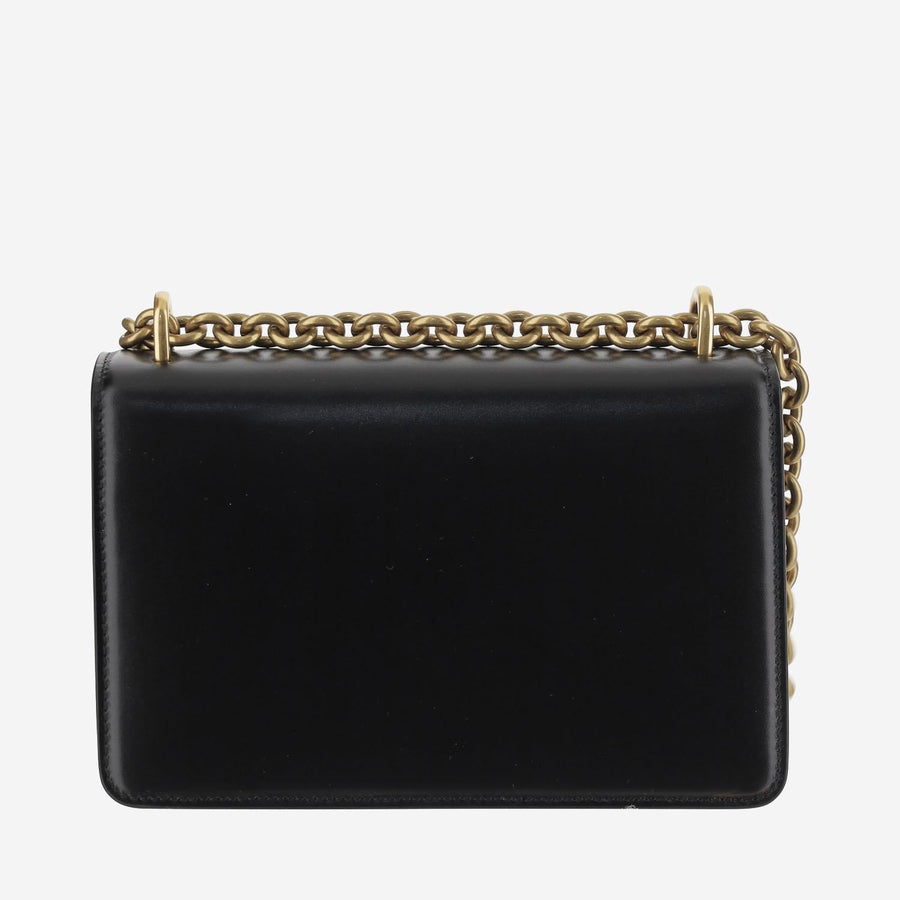 Vain Leather Small Shoulder Bag Black Calfskin