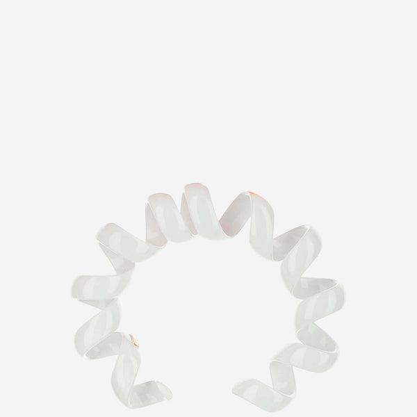 Cuff Bracelet Coiled White Silver