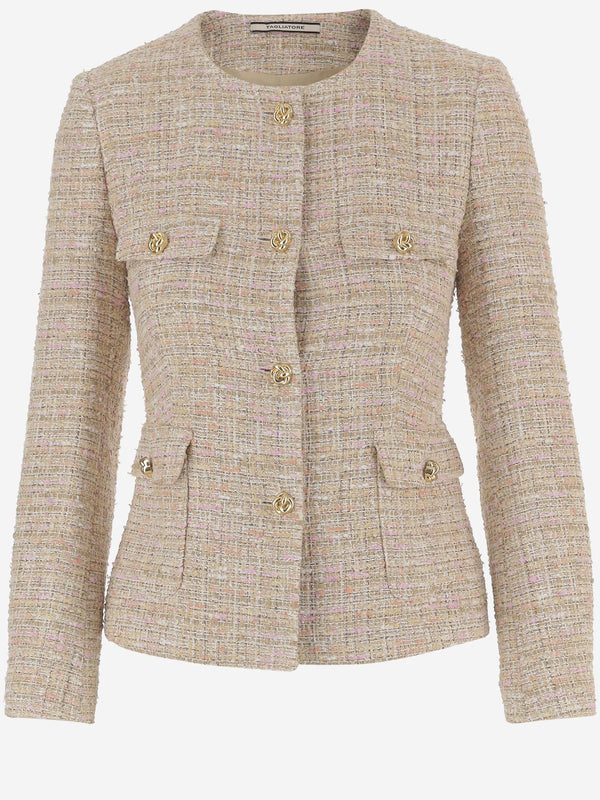 Viscose Blend Jacket Beige Cotton