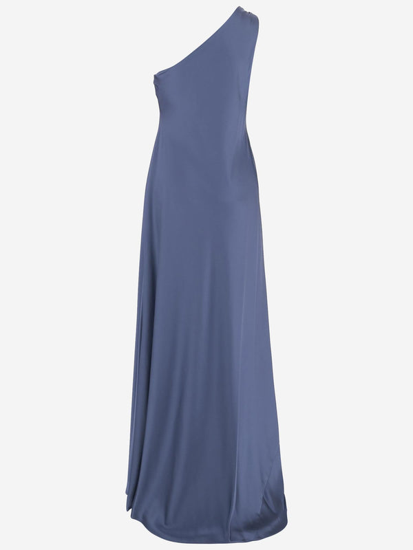 One-Shoulder Dress Blue Recycled Polyester