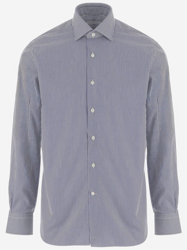 Striped Cotton Shirt Navy
