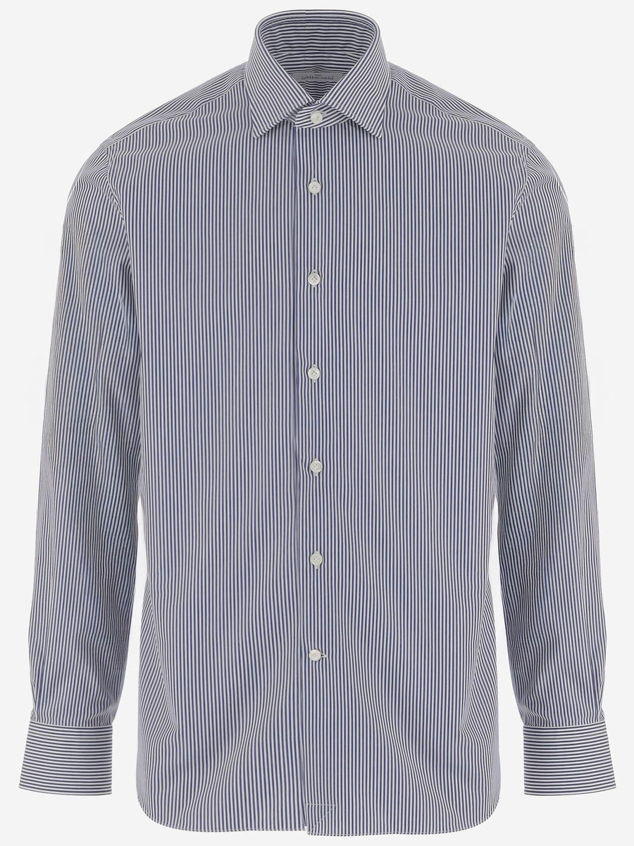 Striped Cotton Shirt Navy