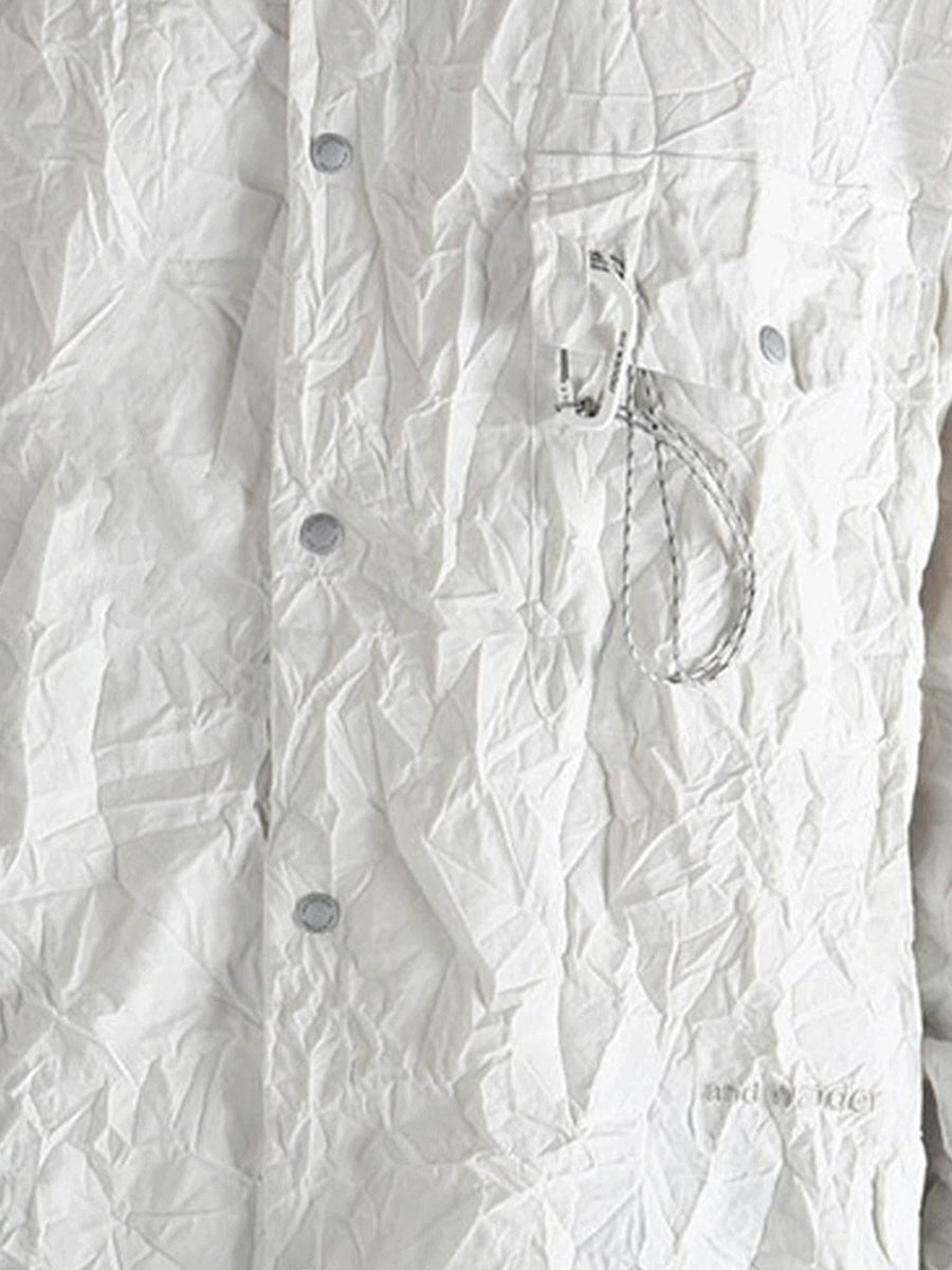 Shirt Nylon With Ruffles White Polyester