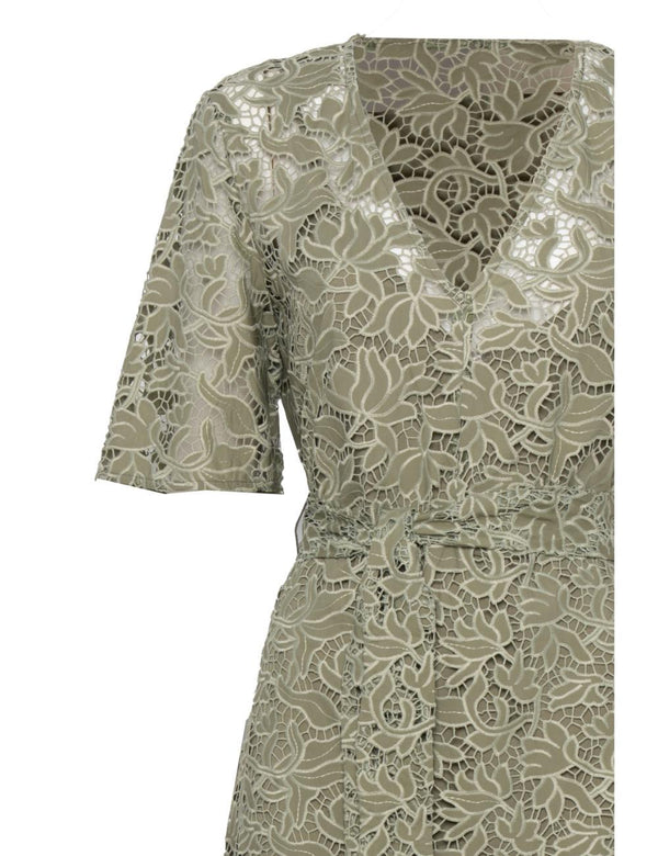 Dress Broderie Anglaise Green Cotton
